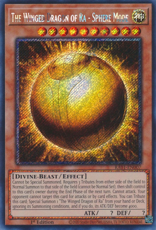 The Winged Dragon of Ra - Sphere Mode [RA01-EN007] Platinum Secret Rare | Gear Gaming Bentonville