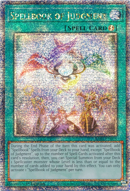 Spellbook of Judgment [RA01-EN054] Quarter Century Secret Rare | Gear Gaming Bentonville