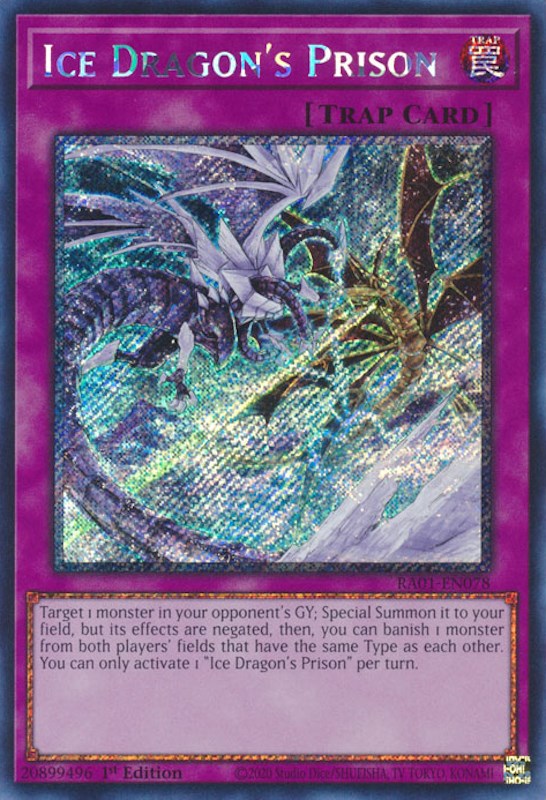 Ice Dragon's Prison [RA01-EN078] Platinum Secret Rare | Gear Gaming Bentonville