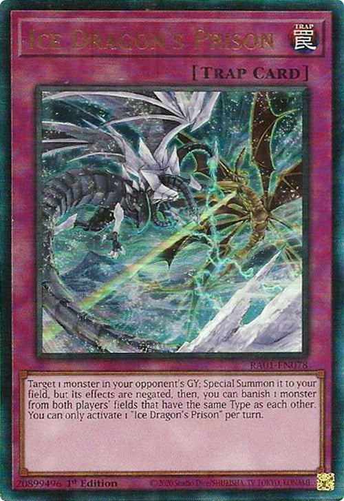 Ice Dragon's Prison [RA01-EN078] Prismatic Ultimate Rare | Gear Gaming Bentonville