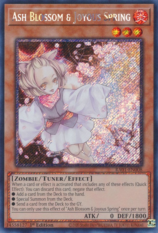 Ash Blossom & Joyous Spring [RA01-EN008] Platinum Secret Rare | Gear Gaming Bentonville