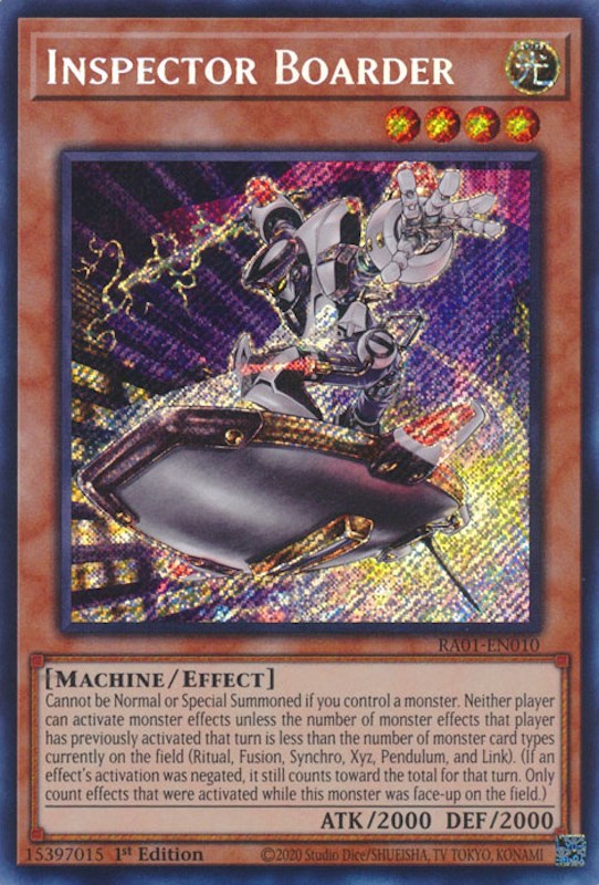 Inspector Boarder [RA01-EN010] Secret Rare | Gear Gaming Bentonville