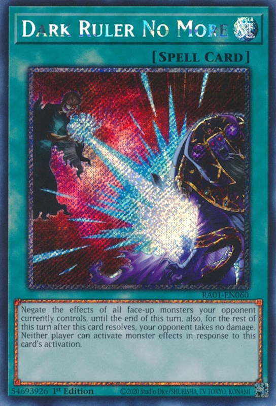 Dark Ruler No More [RA01-EN060] Platinum Secret Rare | Gear Gaming Bentonville