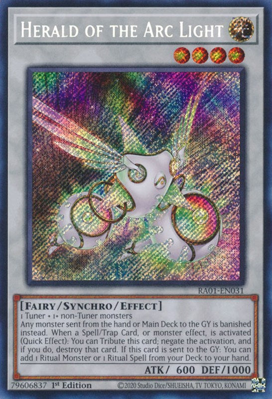 Herald of the Arc Light [RA01-EN031] Secret Rare | Gear Gaming Bentonville