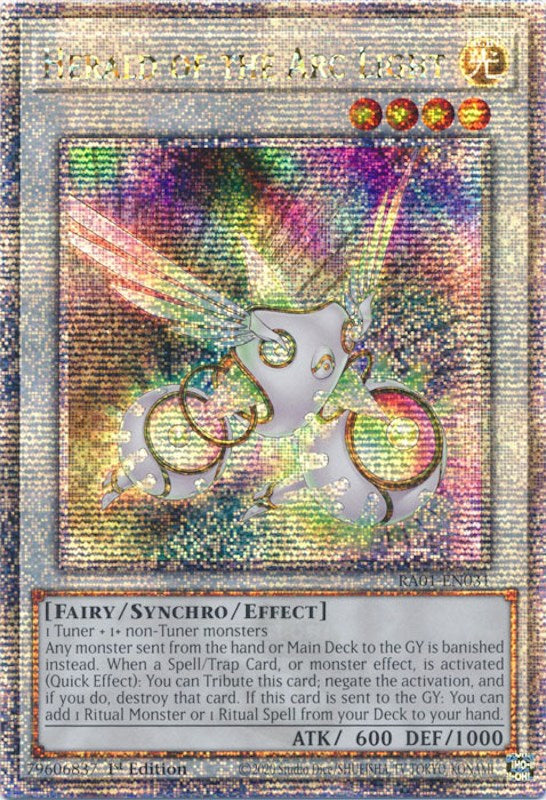 Herald of the Arc Light [RA01-EN031] Quarter Century Secret Rare | Gear Gaming Bentonville