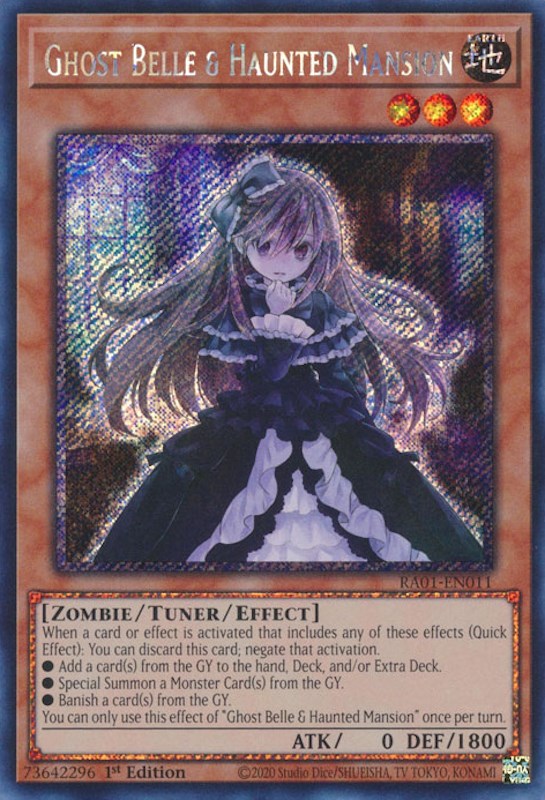 Ghost Belle & Haunted Mansion [RA01-EN011] Platinum Secret Rare | Gear Gaming Bentonville