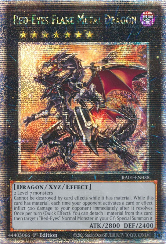 Red-Eyes Flare Metal Dragon [RA01-EN038] Quarter Century Secret Rare | Gear Gaming Bentonville