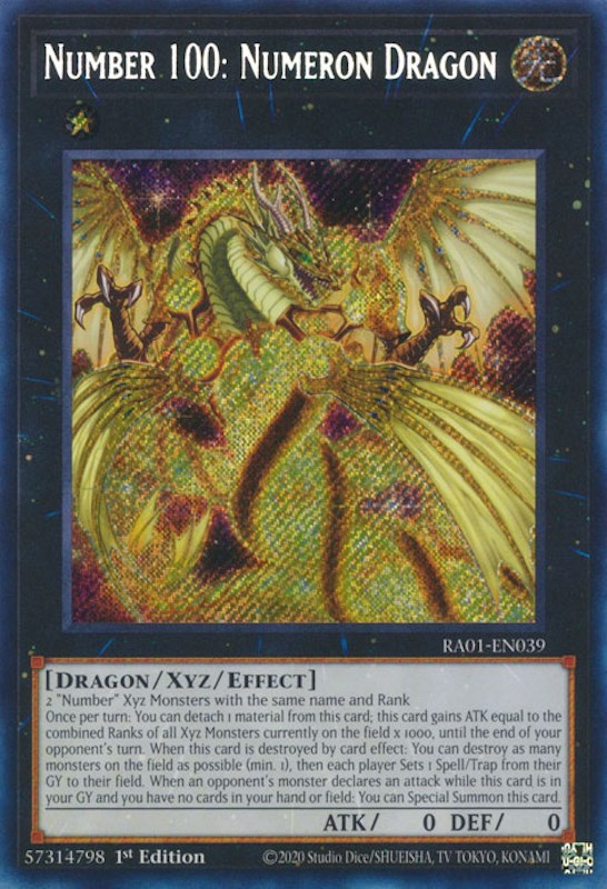 Number 100: Numeron Dragon [RA01-EN039] Secret Rare | Gear Gaming Bentonville