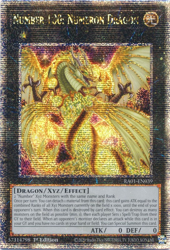 Number 100: Numeron Dragon [RA01-EN039] Quarter Century Secret Rare | Gear Gaming Bentonville