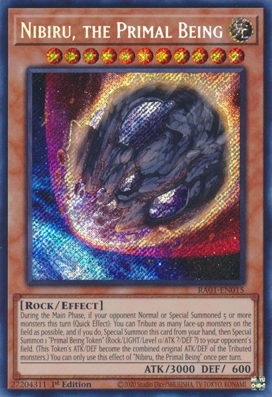 Nibiru, the Primal Being [RA01-EN015] Secret Rare | Gear Gaming Bentonville