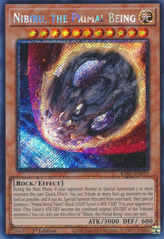 Nibiru, the Primal Being [RA01-EN015] Platinum Secret Rare | Gear Gaming Bentonville