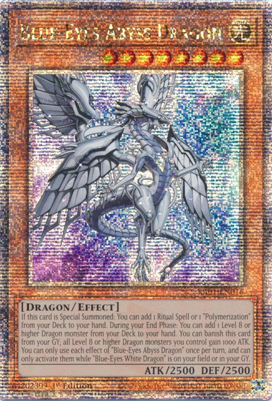 Blue-Eyes Abyss Dragon [RA01-EN016] Quarter Century Secret Rare | Gear Gaming Bentonville