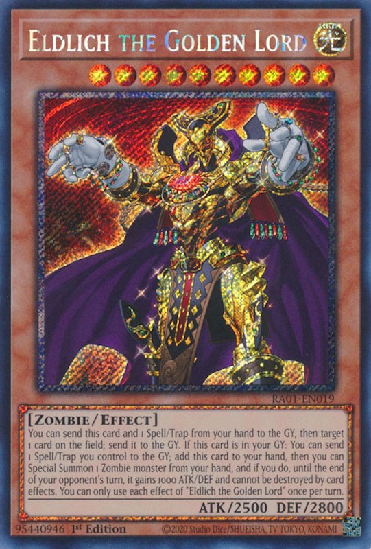 Eldlich the Golden Lord [RA01-EN019] Platinum Secret Rare | Gear Gaming Bentonville