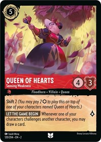 Queen of Hearts - Sensing Weakness (120/204) [Rise of the Floodborn] | Gear Gaming Bentonville