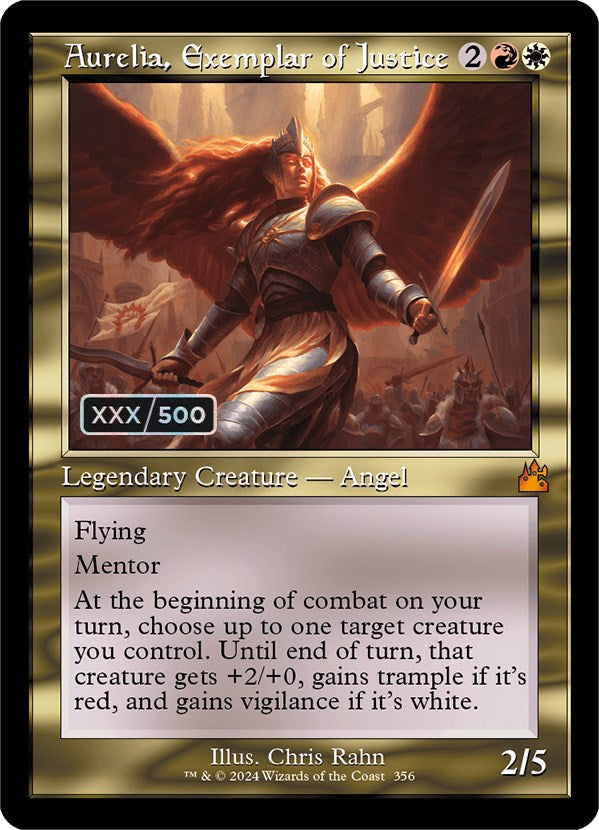 Aurelia, Exemplar of Justice (Retro) (Serialized) [Ravnica Remastered] | Gear Gaming Bentonville