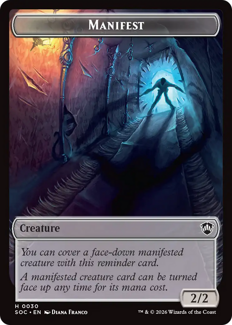 Elemental (0020) // Manifest Double-Sided Token [Secrets of Strixhaven Commander Tokens] | Gear Gaming Bentonville