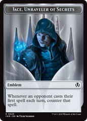 Human Wizard // Emblem - Jace, Unraveler of Secrets Double-Sided Token [Innistrad Remastered Tokens] | Gear Gaming Bentonville