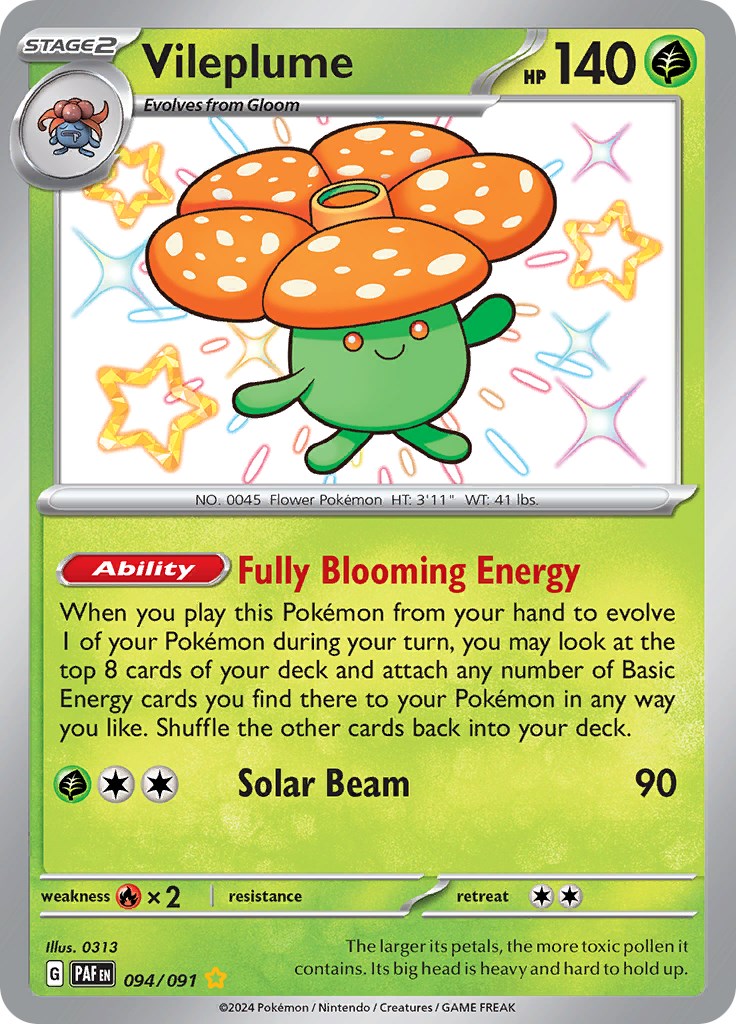 Vileplume (094/091) [Scarlet & Violet: Paldean Fates] | Gear Gaming Bentonville