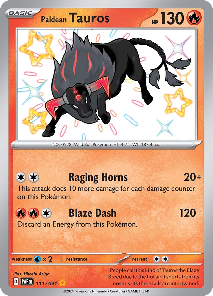 Paldean Tauros (111/091) [Scarlet & Violet: Paldean Fates] | Gear Gaming Bentonville