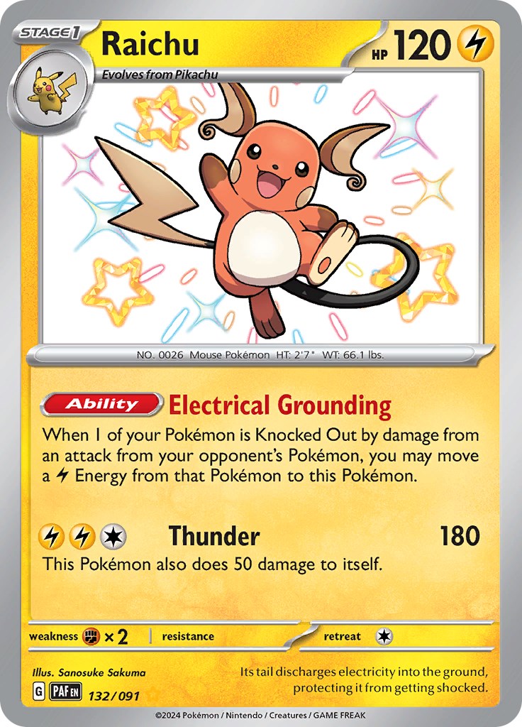 Raichu (132/091) [Scarlet & Violet: Paldean Fates] | Gear Gaming Bentonville