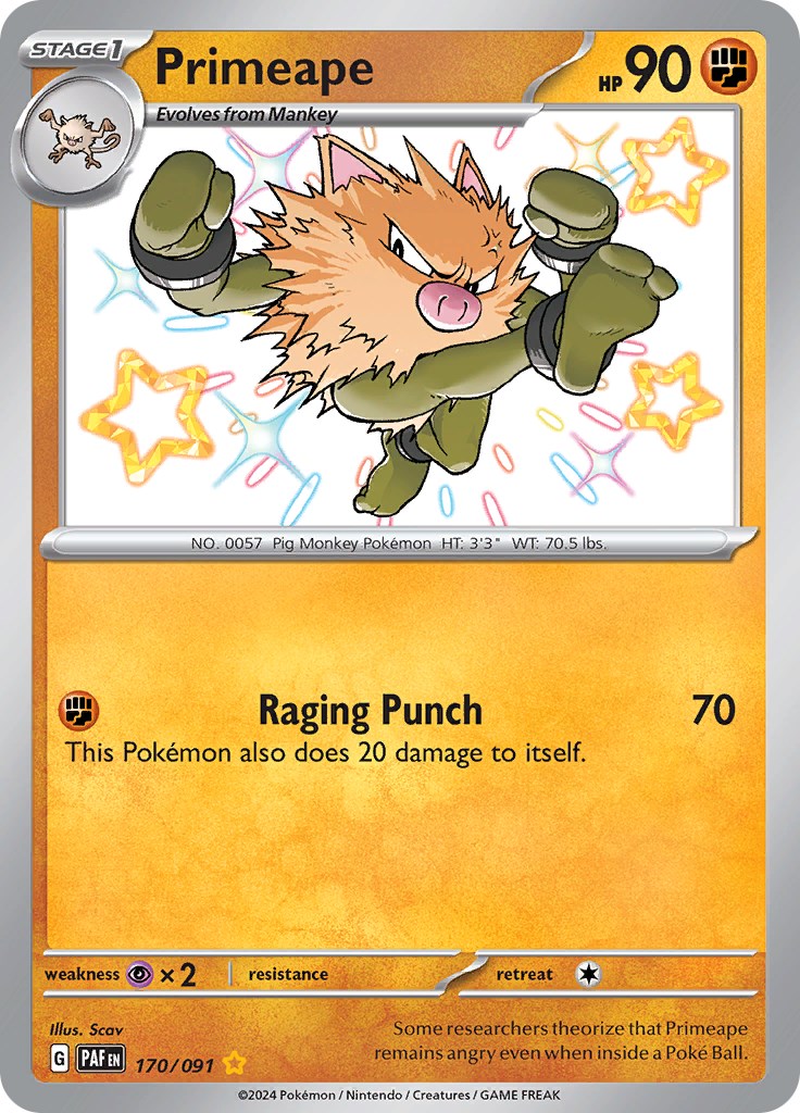 Primeape (170/091) [Scarlet & Violet: Paldean Fates] | Gear Gaming Bentonville