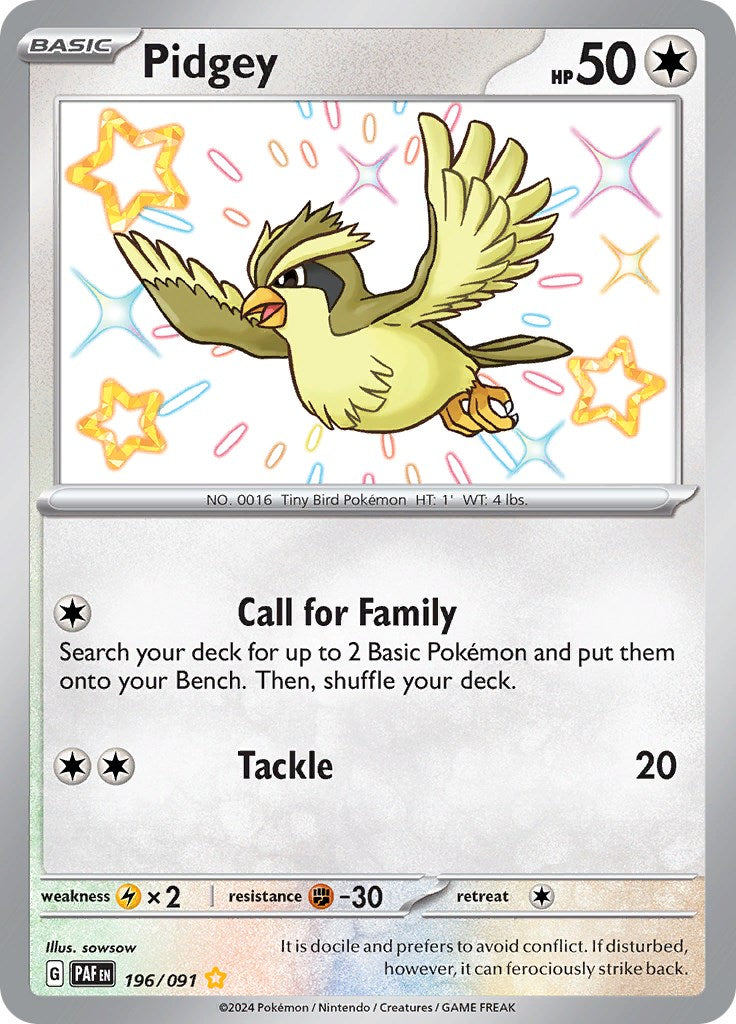 Pidgey (196/091) [Scarlet & Violet: Paldean Fates] | Gear Gaming Bentonville