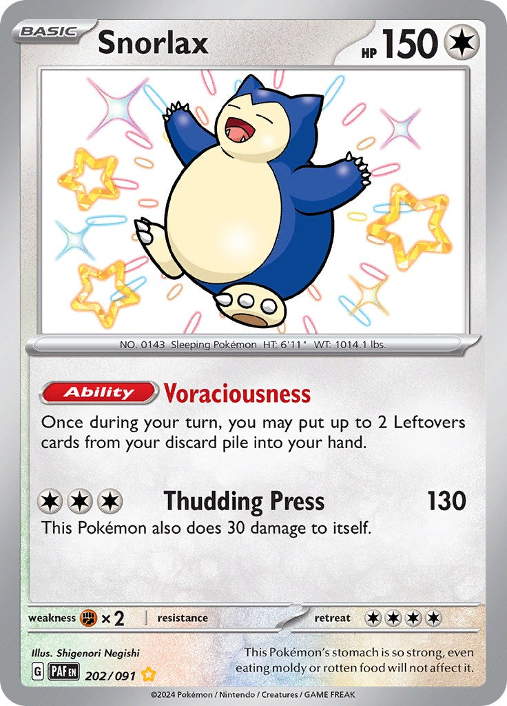 Snorlax (202/091) [Scarlet & Violet: Paldean Fates] | Gear Gaming Bentonville