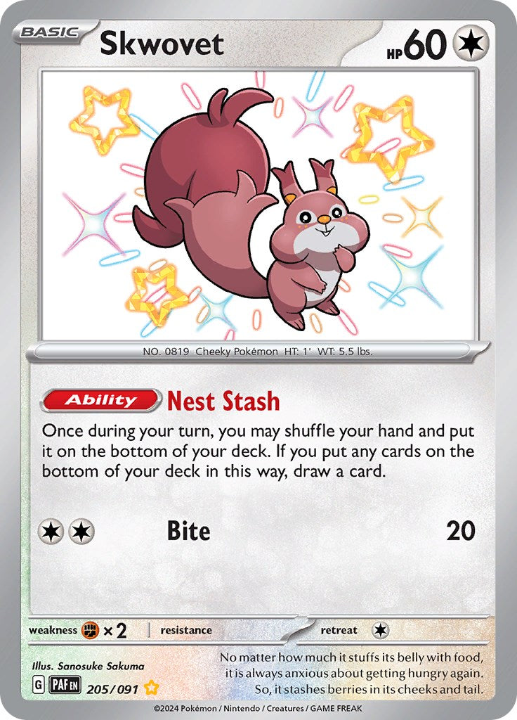 Skwovet (205/091) [Scarlet & Violet: Paldean Fates] | Gear Gaming Bentonville
