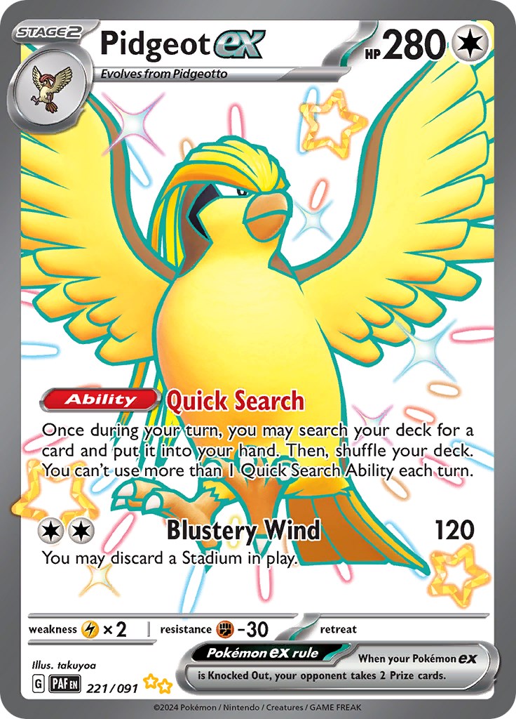 Pidgeot ex (221/091) [Scarlet & Violet: Paldean Fates] | Gear Gaming Bentonville