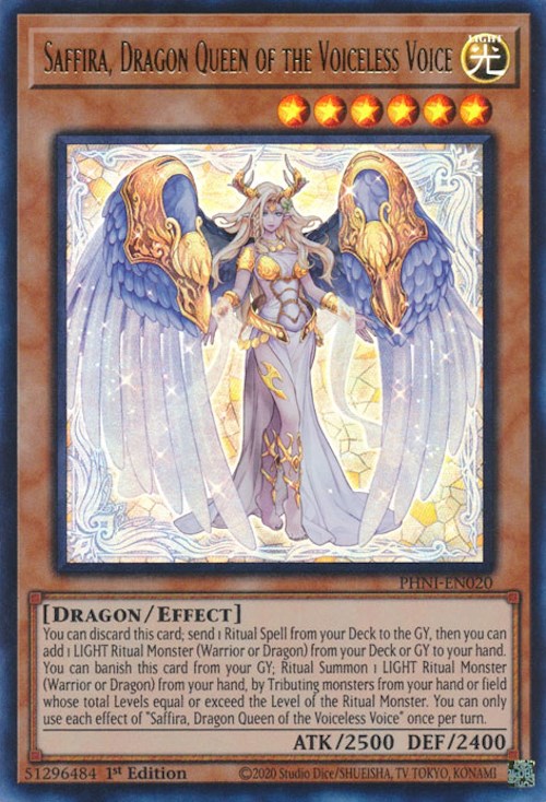 Saffira, Dragon Queen of the Voiceless Voice [PHNI-EN020] Ultra Rare | Gear Gaming Bentonville