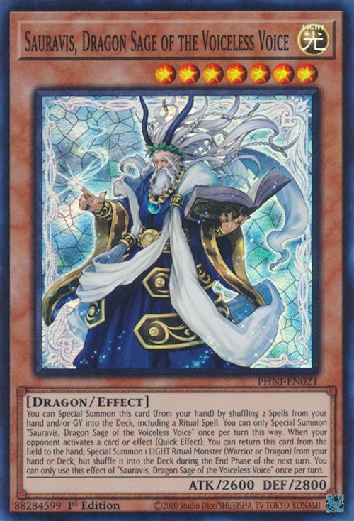 Sauravis, Dragon Sage of the Voiceless Voice [PHNI-EN021] Super Rare | Gear Gaming Bentonville