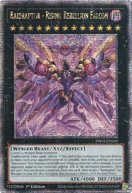 Raidraptor - Rising Rebellion Falcon [PHNI-EN045] Quarter Century Secret Rare | Gear Gaming Bentonville