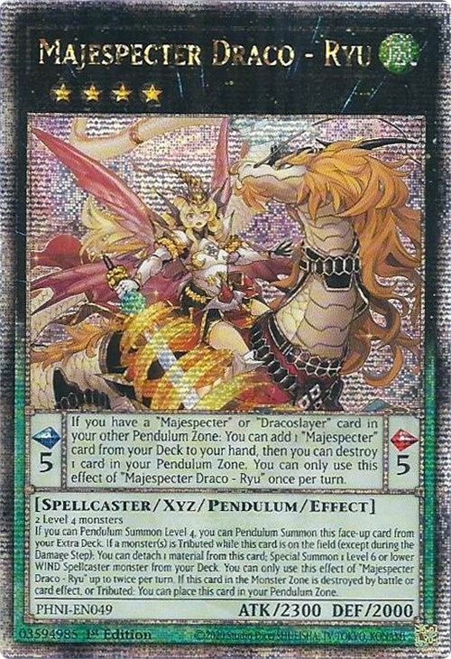 Majespecter Draco - Ryu [PHNI-EN049] Quarter Century Secret Rare | Gear Gaming Bentonville