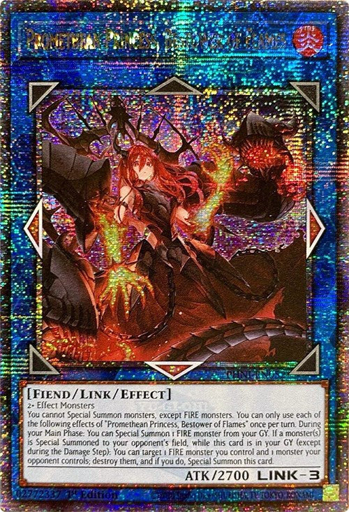 Promethean Princess, Bestower of Flames [PHNI-EN052] Quarter Century Secret Rare | Gear Gaming Bentonville