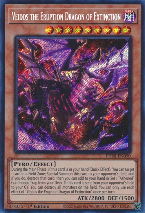 Veidos the Eruption Dragon of Extinction [PHNI-EN090] Secret Rare | Gear Gaming Bentonville