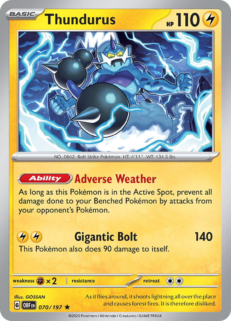 Thundurus (070/197) [Scarlet & Violet: Obsidian Flames] | Gear Gaming Bentonville