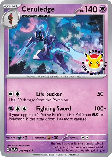 Ceruledge (040/091) (Pokemon Day 2024)(Cosmos Holo) [Scarlet & Violet: Black Star Promos] | Gear Gaming Bentonville