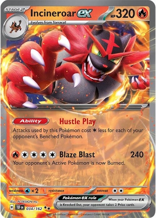 Incineroar ex (034/162) [Scarlet & Violet: Temporal Forces] | Gear Gaming Bentonville