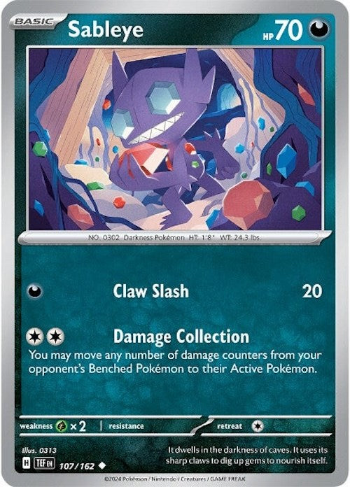 Sableye (107/162) [Scarlet & Violet: Temporal Forces] | Gear Gaming Bentonville