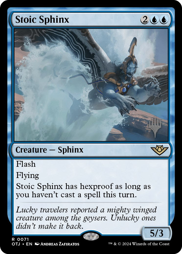 Stoic Sphinx (Promo Pack) [Outlaws of Thunder Junction Promos] | Gear Gaming Bentonville