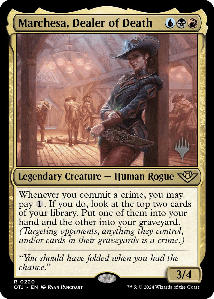 Marchesa, Dealer of Death (Promo Pack) [Outlaws of Thunder Junction Promos] | Gear Gaming Bentonville