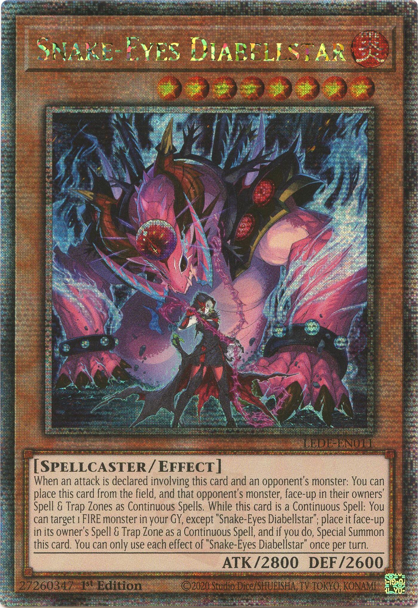 Snake-Eyes Diabellstar [LEDE-EN011] Quarter Century Secret Rare | Gear Gaming Bentonville