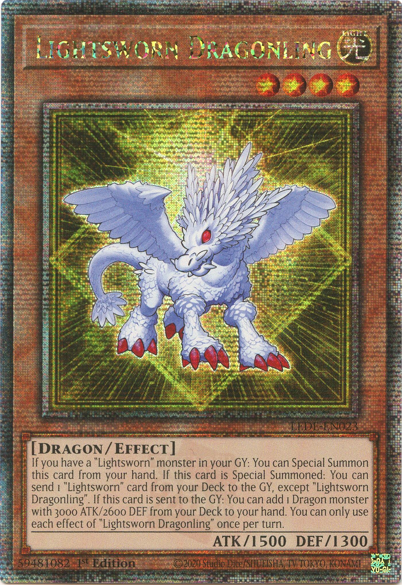 Lightsworn Dragonling (Quarter Century Secret Rare) [LEDE-EN023] Quarter Century Secret Rare | Gear Gaming Bentonville