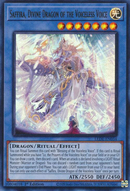 Saffira, Divine Dragon of the Voiceless Voice [LEDE-EN034] Ultra Rare | Gear Gaming Bentonville