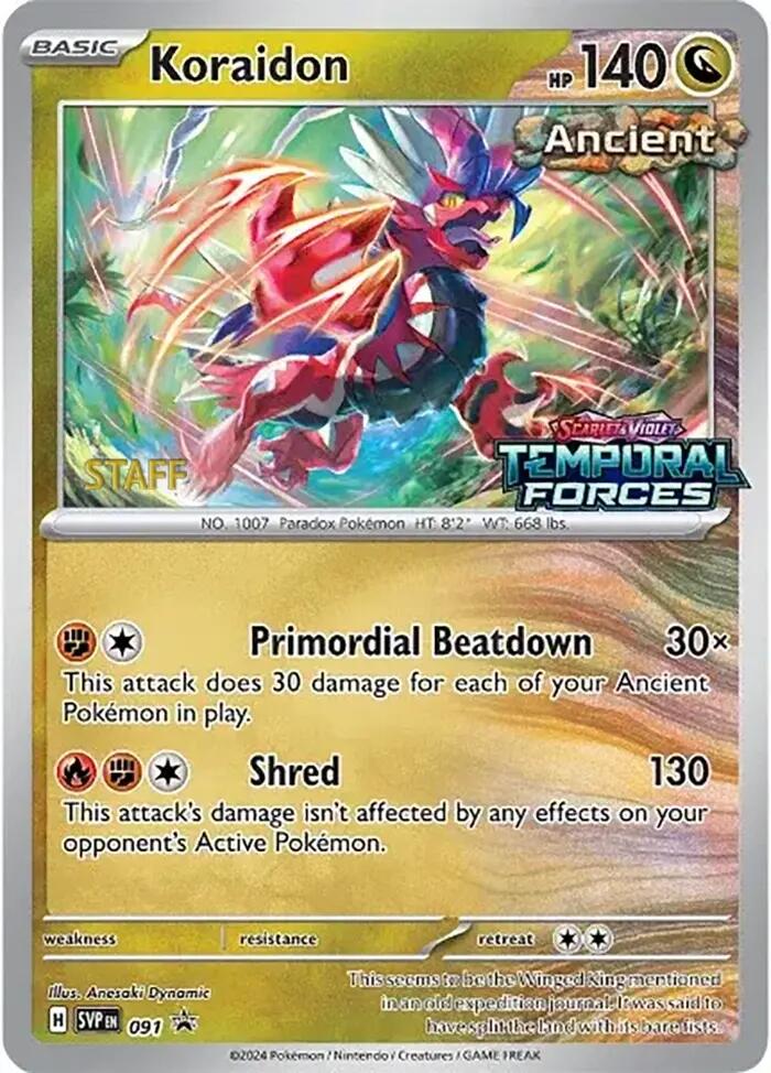 Koraidon (091) (Stamped) (Staff) [Scarlet & Violet: Black Star Promos] | Gear Gaming Bentonville