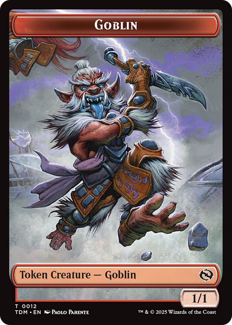 Goblin // Warrior Double-Sided Token [Tarkir: Dragonstorm Tokens] | Gear Gaming Bentonville