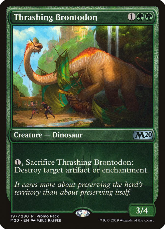 Thrashing Brontodon (Promo Pack) [Core Set 2020 Promos] | Gear Gaming Bentonville