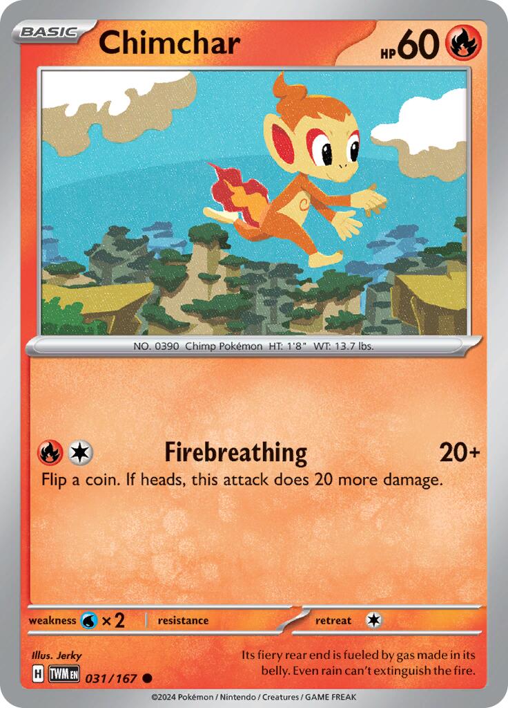 Chimchar (031/167) [Scarlet & Violet: Twilight Masquerade] | Gear Gaming Bentonville