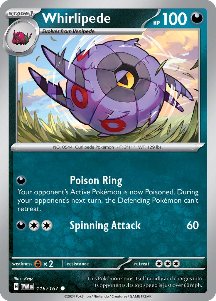 Whirlipede (116/167) [Scarlet & Violet: Twilight Masquerade] | Gear Gaming Bentonville