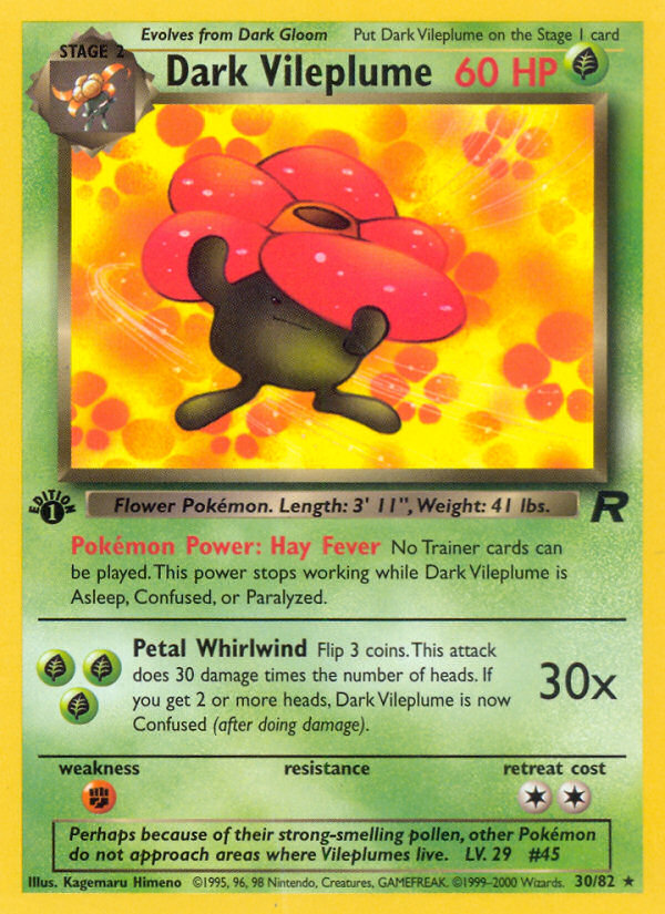 Dark Vileplume (30/82) [Team Rocket 1st Edition] | Gear Gaming Bentonville